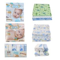 Kit com cueiro + fralda + babetes menino
