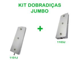 Kit com dobradiças jumbo para porta de vidro pivotante