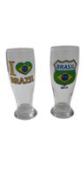Kit com Dois Copos Chopp Brasil I LOVE BRASIL 300ml Oficial e Licenciado Kit com Dois Copos Chopp Brasil I LOVE BRASIL 300ml Oficial e Licenciado
