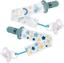 Kit com dois prendedores para Chupeta Estrelinha 14499-Buba Kit com dois prendedores para Chupeta Estrelinha 14499-Buba