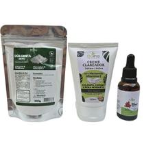 Kit com DOLOMITA 200gr + CREME INTIMO CLAREADOR + ÓLEO DE ROSA MOSQUETA