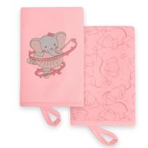 Kit com Duas Babinhas Elefante Bailarina Hug Rosa E15401A