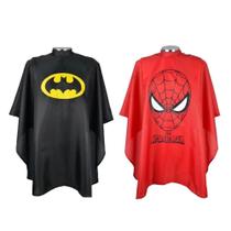 Kit Com Duas Capas Para Cortar Cabelo Infantil Batman Homem Aranha