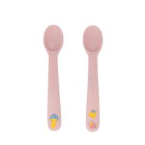 Kit Com Duas Colheres De Silicone Fadinha Rosa - Bup Baby