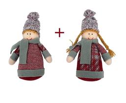 Kit com duas Crianças Enfeite de Natal com Peso para Ficar em Pé Kit com duas Crianças Enfeite de Natal com Peso para Ficar em Pé