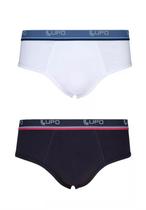 Kit com Duas Cuecas Slip de Algodão Lupo 00524-088 Kit com Duas Cuecas Slip de Algodão Lupo 00524-088