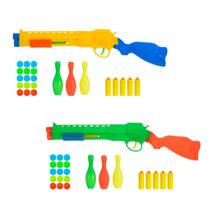 Kit com Duas Espingardas Nerf 23 Peças Lança Bolas e Dardos