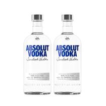 Kit com duas Garrafas de Vodka Absolut Regular 1L - Bar Aberto