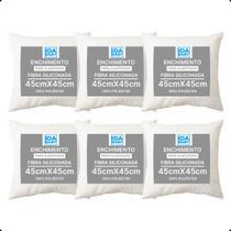 Kit Com Enchimentos Recheios Para Almofada Refil 45x45cm Silicone ANTIALÉRGICO KIT 2, 3, 4 e 6 Unds