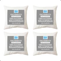 Kit Com Enchimentos Recheios Para Almofada Refil 50x50cm Silicone ANTIALÉRGICO KIT 2, 3, 4 e 6 Unds Kit Com Enchimentos Recheios Para Almofada Refil 50x50cm Silicone ANTIALÉRGICO KIT 2, 3, 4 e 6 Unds