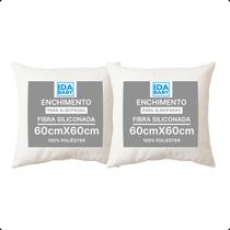 Kit Com Enchimentos Recheios Para Almofada Refil 60x60cm Silicone ANTIALÉRGICO KIT 2, 3, 4 e 6 Peças