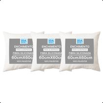 Kit Com Enchimentos Recheios Para Almofada Refil 60x60cm Silicone ANTIALÉRGICO KIT 2, 3, 4 e 6 Peças