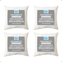 Kit Com Enchimentos Recheios Para Almofada Refil 60x60cm Silicone ANTIALÉRGICO KIT 2, 3, 4 e 6 Peças