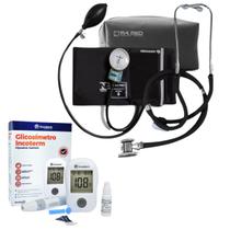 Kit com esfigmomanômetro esteto completo preto pamed Kit com esfigmomanômetro esteto completo preto pamed
