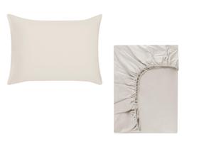 Kit com Fronha e Lençol Solteiro com Elástico- Sonhare Prata- Cor Fendi Kit com Fronha e Lençol Solteiro com Elástico- Sonhare Prata- Cor Fendi