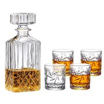 Kit Com Garrafa De Whisky Licoreira Decanter 1l + 4 Copos Baixo Vidro 310ml Kit Com Garrafa De Whisky Licoreira Decanter 1l + 4 Copos Baixo Vidro 310ml