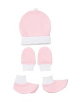 Kit com Gorro, Par de Luvas e Par de Meias Em Plush Rosa Feminino - 3 Unidades Kit com Gorro, Par de Luvas e Par de Meias Em Plush Rosa Feminino - 3 Unidades