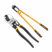 Kit com ingco alicate corta vergalhao cr-v com cabo emborrachado + alicate corta cabos 10 pol