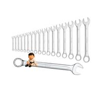 Kit com ingco chave combinada em aco cr-v 07mm à 32mm