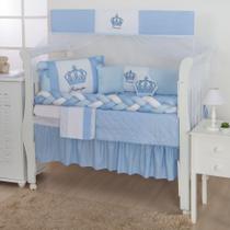 Kit com lateral e trança coroa cor azul claro com branco Kit com lateral e trança coroa cor azul claro com branco