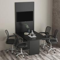 Kit com Mesa para Reunião 4 Lugares e Painel para Tv até 32 Polegadas Kit com Mesa para Reunião 4 Lugares e Painel para Tv até 32 Polegadas