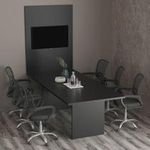 Kit com Mesa para Reunião 6 Lugares e Painel para Tv até 37 Polegadas