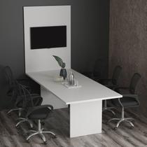 Kit com Mesa para Reunião 6 Lugares e Painel para Tv até 37 Polegadas