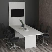 Kit com Mesa para Reunião 6 Lugares e Painel para Tv até 37 Polegadas