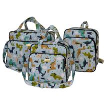 kit com mochila e Bolsas Mala mamãe passeio desenho dNS 3pçs