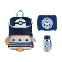 Kit com Mochila escolar Bento box e garrafa inox Spark Style Espaço Skip Hop Kit com Mochila escolar Bento box e garrafa inox Spark Style Espaço Skip Hop