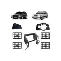 Kit Com Moldura do Painel Quadrado Preto + Difusores + Capa Da Chave de Seta e Coifa Vw Gol Parati Saveiro Voyage G1 Anos: 1988 Á 1994