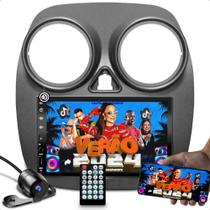 Kit com multimidia função espelhamento de celular android e ios + moldura 7 polegadas + camera de ré