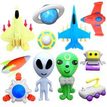 Kit com Naves Espaciais com ETs de Brinquedo UFO Alien