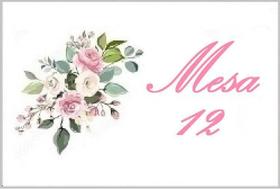 Kit Com Número Para Mesa - Rosa1 (10 X 6,5 Cm) - 24 Placas