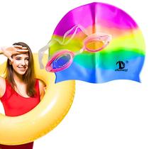 Kit com Óculos e Touca Natação Masculino e Feminino Kit com Óculos e Touca Natação Masculino e Feminino