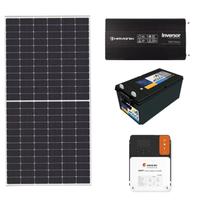 Kit com Painel Solar 555W com Controlador MPPT 40A 12V