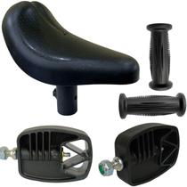 Kit Com Pedal Manoplas Selim Para Bicicleta do Ao 12 Nathor