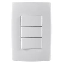 Kit com Placa 4x2 com 1 Interruptor Simples + 2 Interruptores Paralelos Astra Branco Kit com Placa 4x2 com 1 Interruptor Simples + 2 Interruptores Paralelos Astra Branco