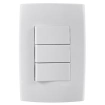 Kit com Placa 4x2 com 1 Interruptor Simples + 2 Interruptores Paralelos Astra