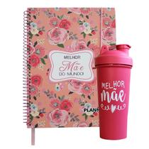 Kit Com Planner Rosa 80 Páginas + Shakeira Copo Dia Das Mães