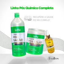 Kit Com Pós Salão Pós Química Shampoo 1000ml+Máscara 6B 950g+Óleo De Rícino Serum Finalizador 60ml