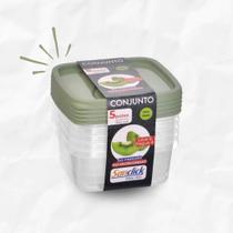 Kit Com Potes Leve 5 Pague 4 Potes Quadrado Graduados 700 ml