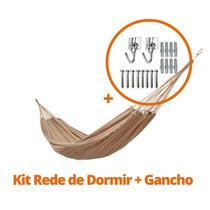 Kit com Rede de Descanso Dunas Areia + 1 Par de Ganchos