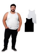 Kit Com Regata Masculina Plus Size 100% Poliéster P/B Kit Com Regata Masculina Plus Size 100% Poliéster P/B