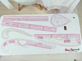 Kit com Réguas de Acrílico OK-067 Rosa - Okachi