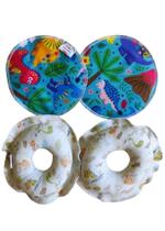 Kit com rosquinhas de amamentação e absorventes ecológicos para seios (2 pares)