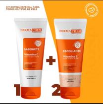 Kit com sabonete e esfoliante de vitamina c