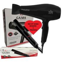 Kit com Secador 2100W e Prancha 210C Gama Eleganza Plus Cerâmica Original com NF e Garantia