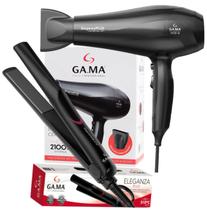 Kit com Secador Gama Eleganza Plus Ceramic Íon 2100W e Prancha Alisadora Eleganza Plus Ceremic Íon 210ºC Kit com Secador Gama Eleganza Plus Ceramic Íon 2100W e Prancha Alisadora Eleganza Plus Ceremic Íon 210ºC