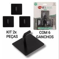 Kit com seis ganchos em metal reforcado multiuso de parede Kit com seis ganchos em metal reforcado multiuso de parede